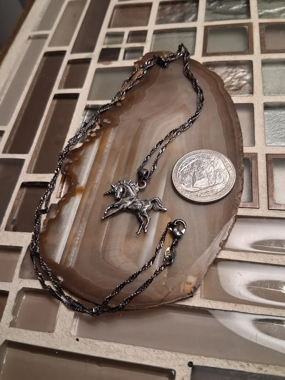 Silver Unicorn Pendant Necklace - Women's Jewelry